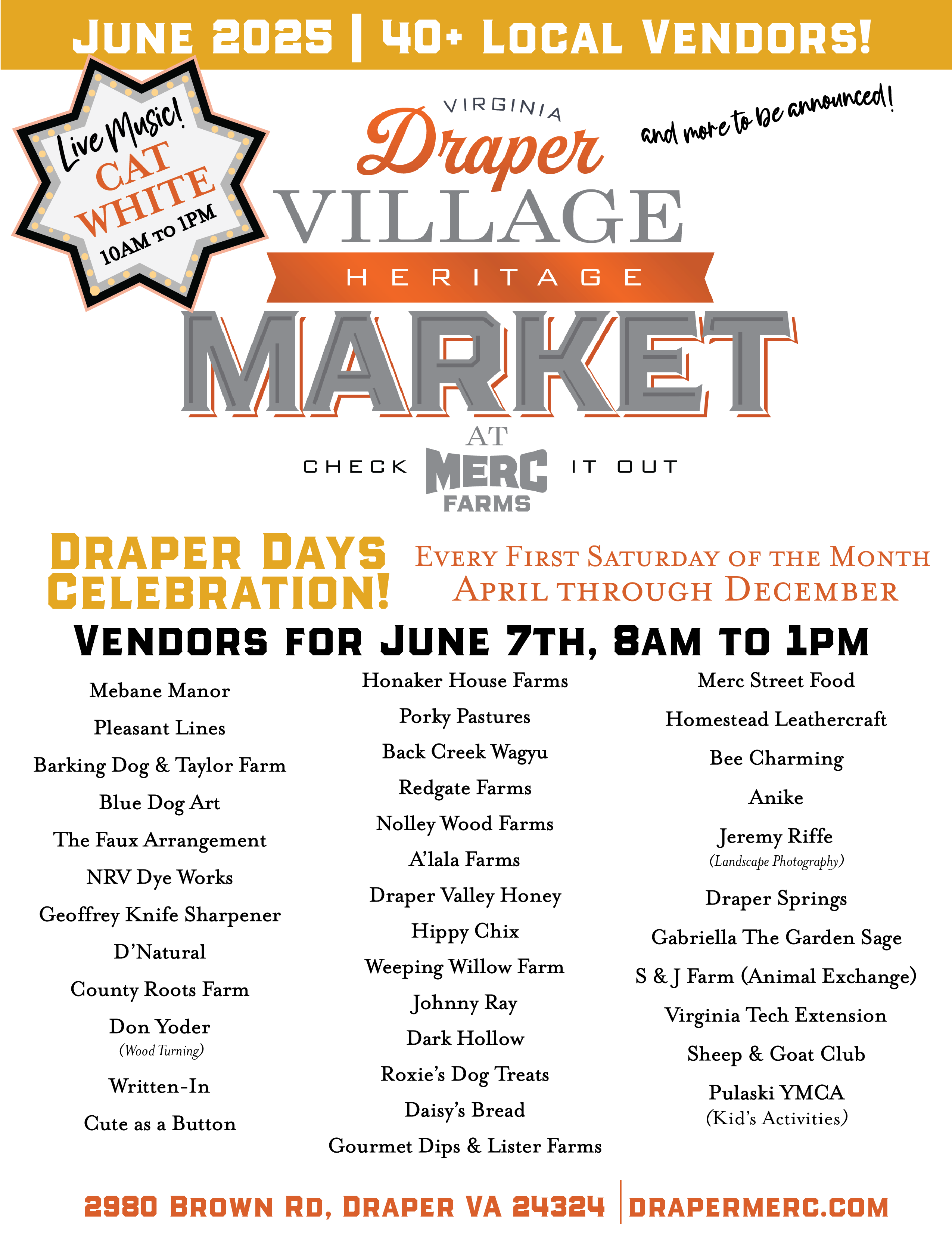Menu Honaker House Farm Heritage Market