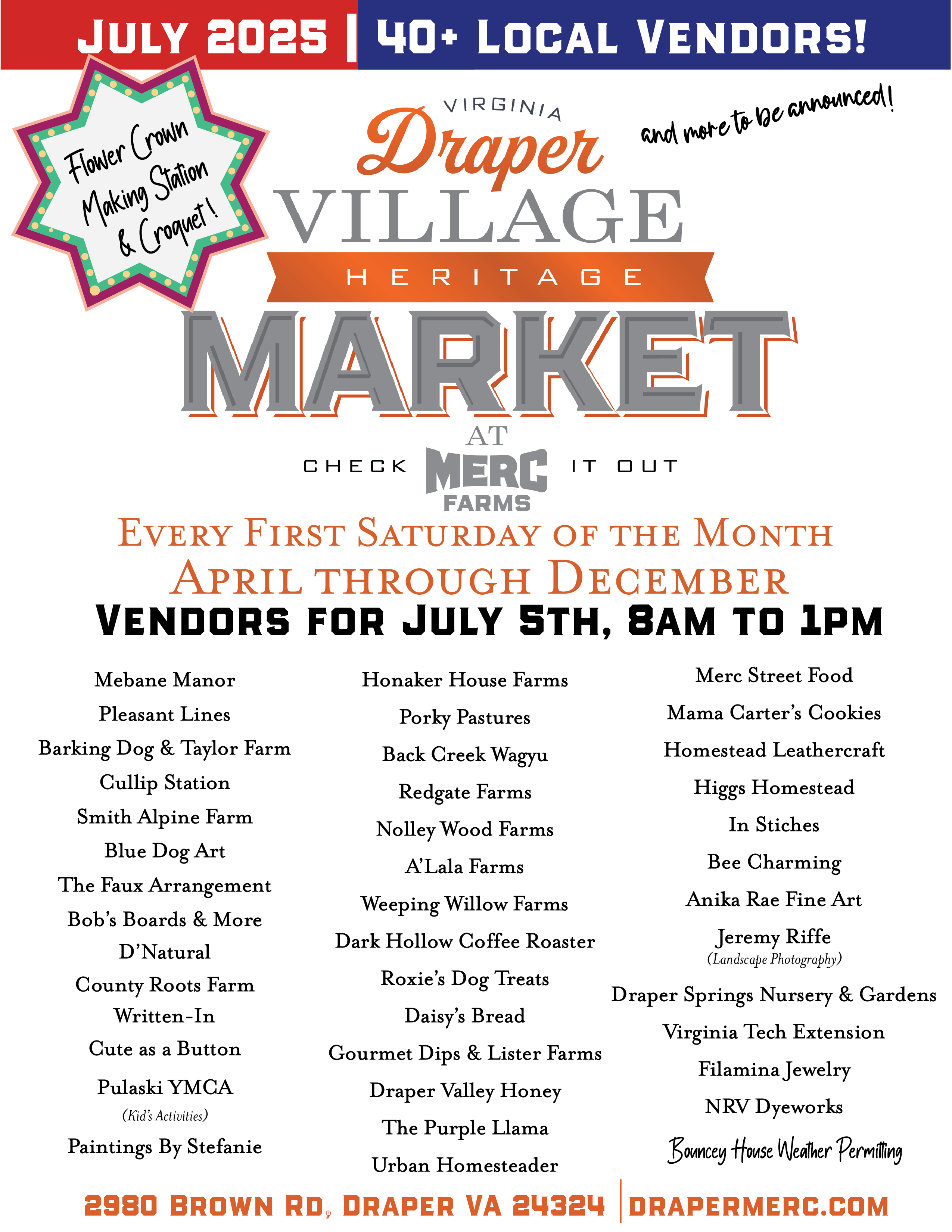 July Flyer for the Market