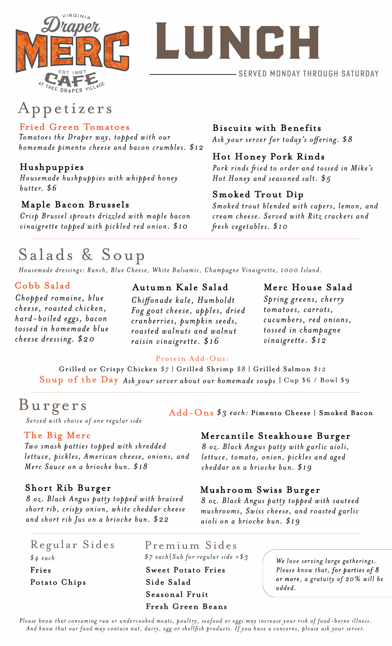 Fall Lunch Menu 2025-03